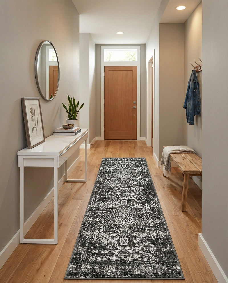 Georgetown Rugs Collection Area Rug - Dupont (Dark Gray) Runner Dark Gray  lifestyle 75