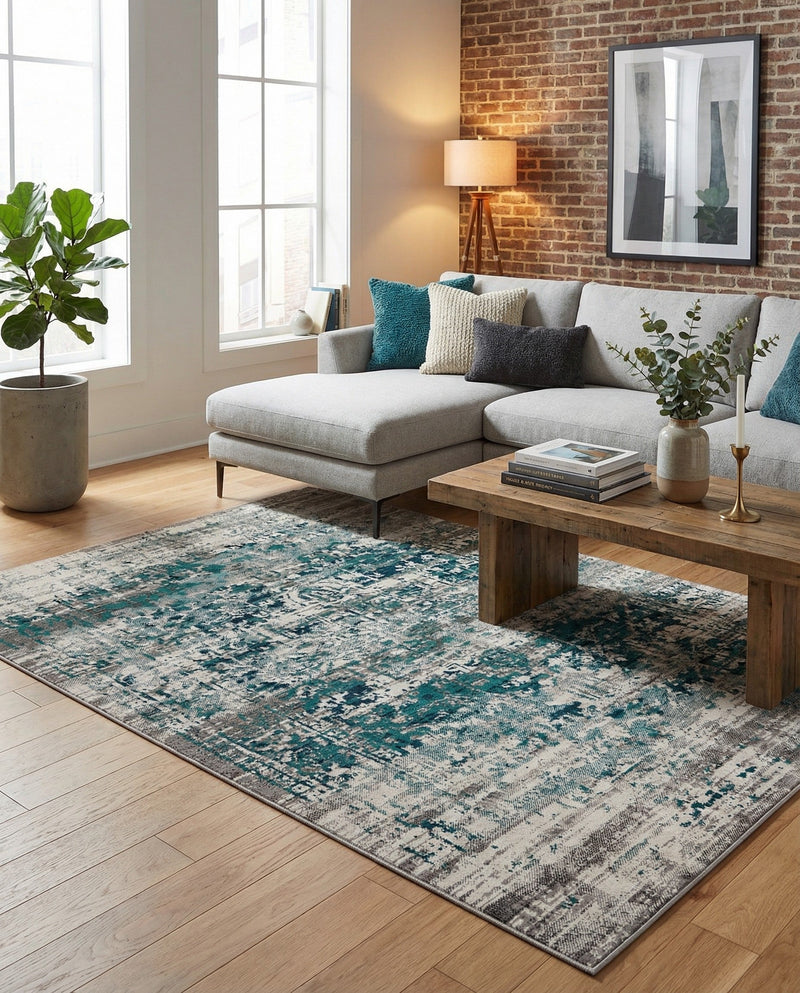 Copenhagen Comfort Collection Area Rug -  Odense Rectangle Blue  lifestyle 11