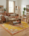 Brighton Terrace Collection Area Rug - Hove (Gold) Square Gold  lifestyle 46