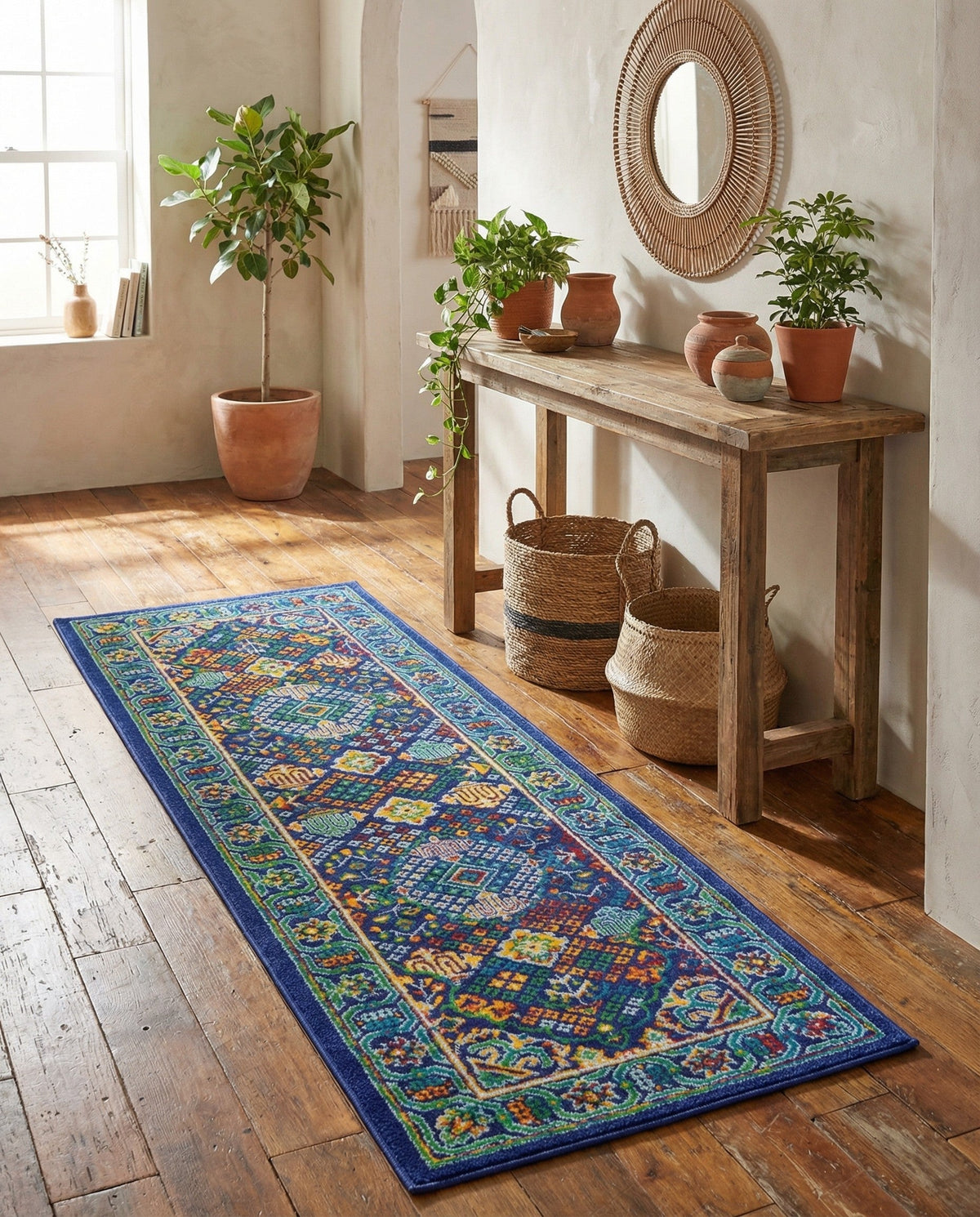 Caribbean Cove Collection Area Rug -  Mustique Runner Navy Blue  lifestyle 168