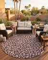 Savannah Escape Collection Area Rug -  Amazon (Brown) Round Brown  lifestyle 18