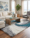 Cozy Haven Shag Collection Area Rug -  Oasis Rectangle Turquoise  lifestyle 65