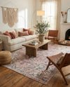 Vintage Memories Collection Area Rug - Echoes Rectangle Beige pink  lifestyle 14
