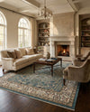 Persian Elegance Collection Area Rug -  Kerman (Blue) Rectangle Blue  lifestyle 6