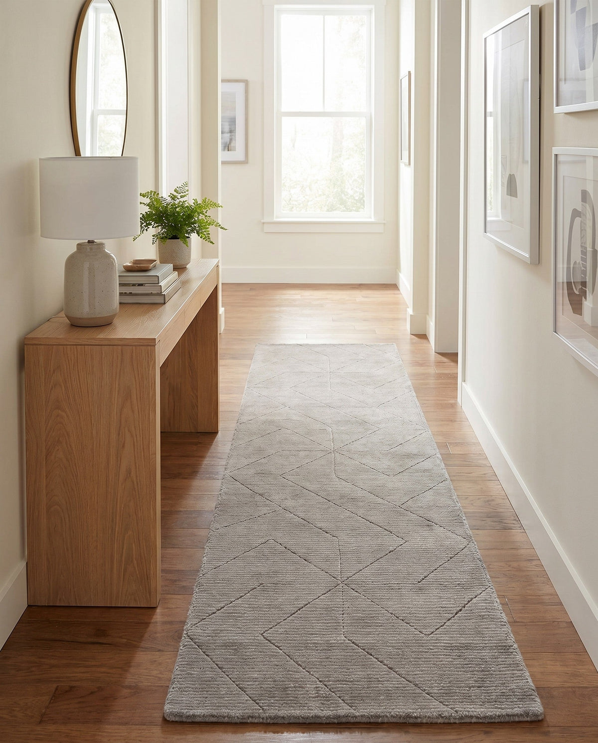 Nordic Loom Geometric Collection Area Rug - Oslo Runner Steel gray  lifestyle 158