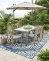 Seaside Blooms Collection Area Rug - Verdure (Blue) Rectangle Blue  lifestyle 26
