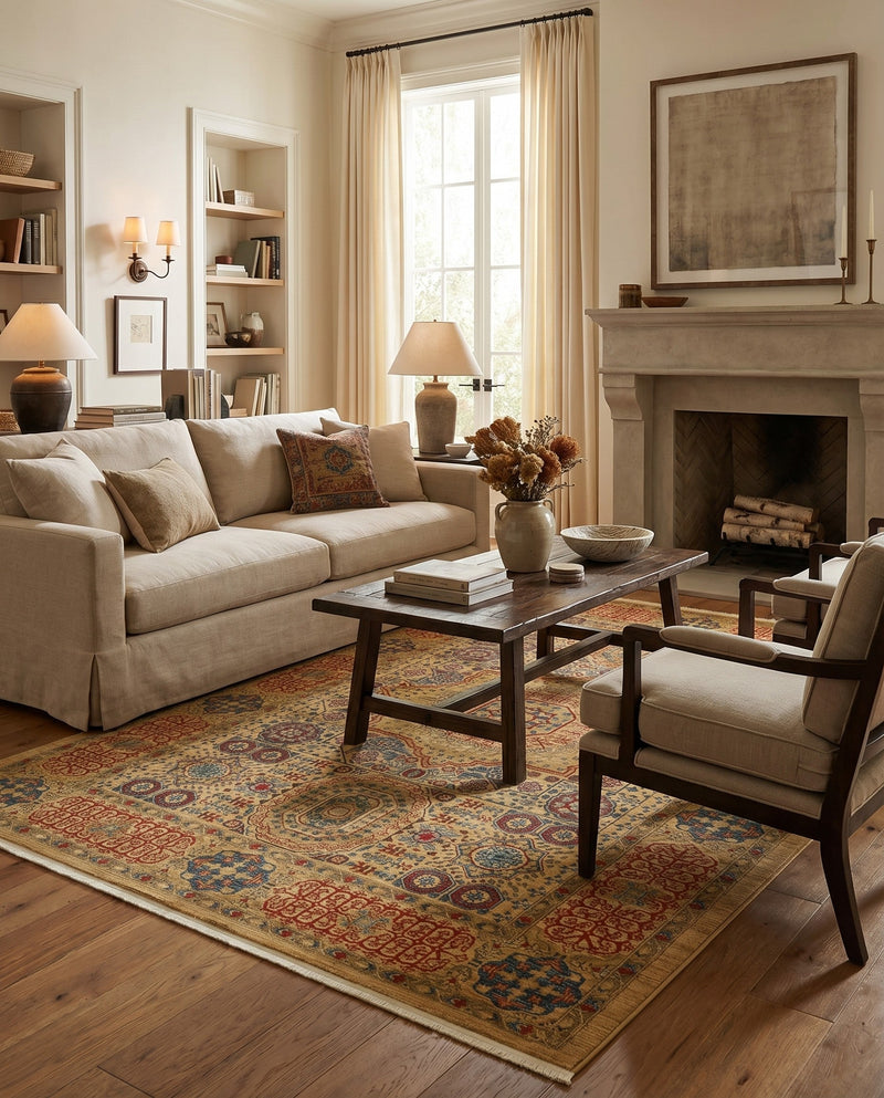 Ottoman Elegance Collection Area Rug -  Ephesus Rectangle Beige  lifestyle 66