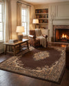 Tabriz Tapestry Collection Area Rug - Azerbaijan (Brown) Rectangle Brown  lifestyle 18