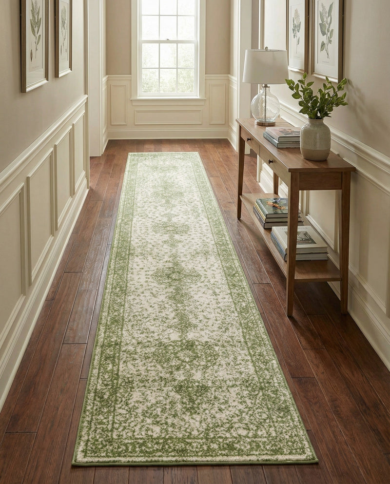 Dover Terrace Collection Area Rug - Marina (Green) Runner Green  lifestyle 30