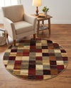 Bistro Lounge Collection Area Rug - Espresso Round Multi  lifestyle 47