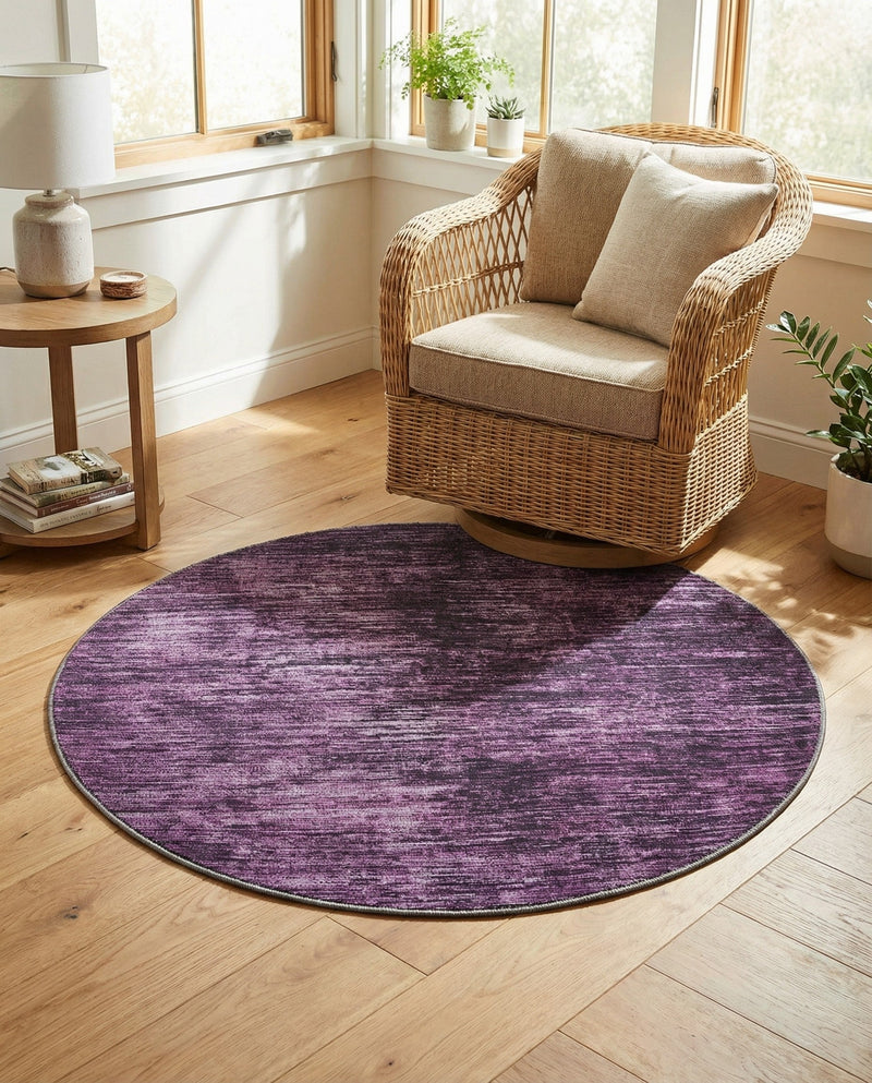 Sahara Essence Collection Area Rug - Oasis (Purple) Round Purple  lifestyle 42
