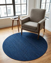 Soho Elegance Collection Area Rug - Chelsea (Navy Blue) Round Navy Blue  lifestyle 42