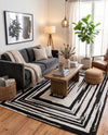 Woven Udaipur Collection Area Rug - Jaipur Rectangle Black and White  lifestyle 15