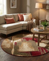 Bistro Lounge Collection Area Rug -  Doppio Round Multi  lifestyle 31