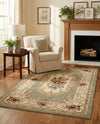 Versailles Elegance Collection Area Rug -  Louveciennes (Green) Rectangle Green  lifestyle 33