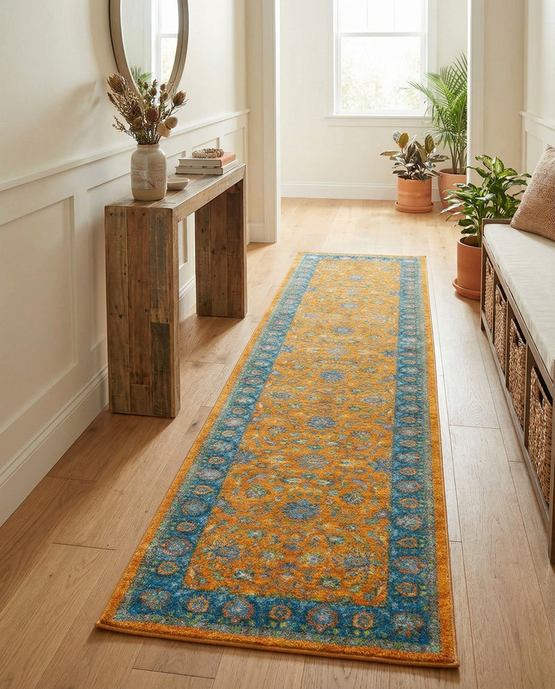 Casablanca Tapestry Collection Area Rug -  Marrakech (Sunshine Yellow) Runner Sunshine Yellow  lifestyle 54
