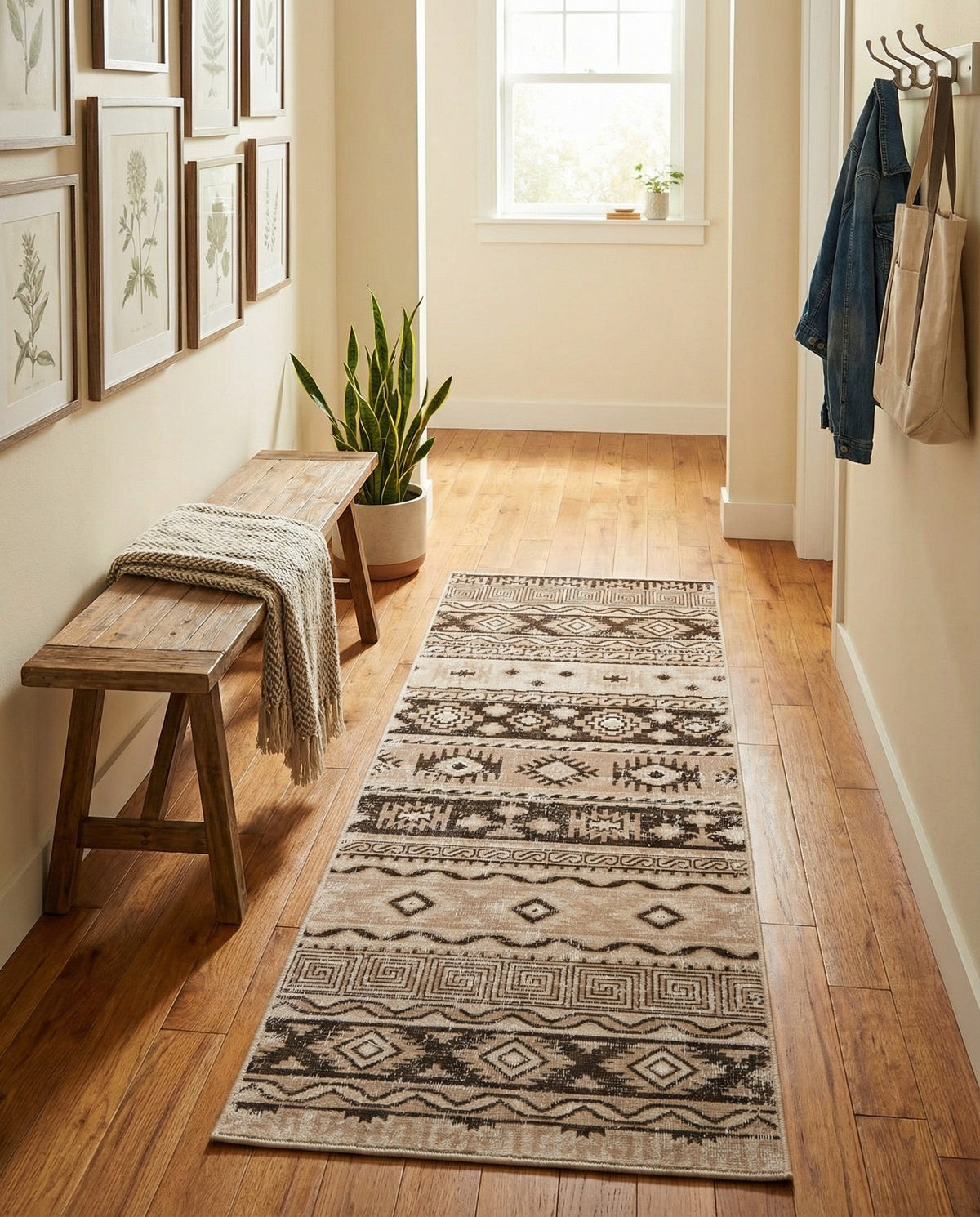 Geneva Terrace Collection Area Rug - Montreux Runner Beige  lifestyle 147