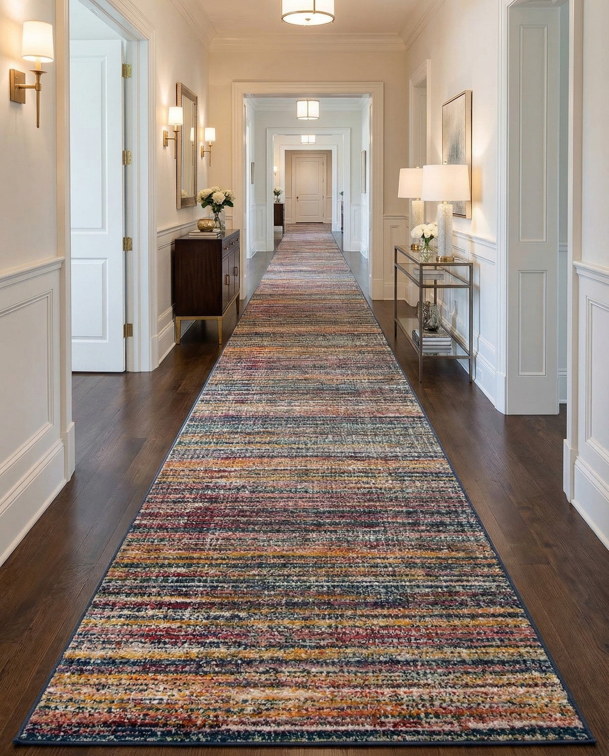 Jewel Oasis Collection Area Rug - Sapphire (Multi) Runner Multi  lifestyle 150