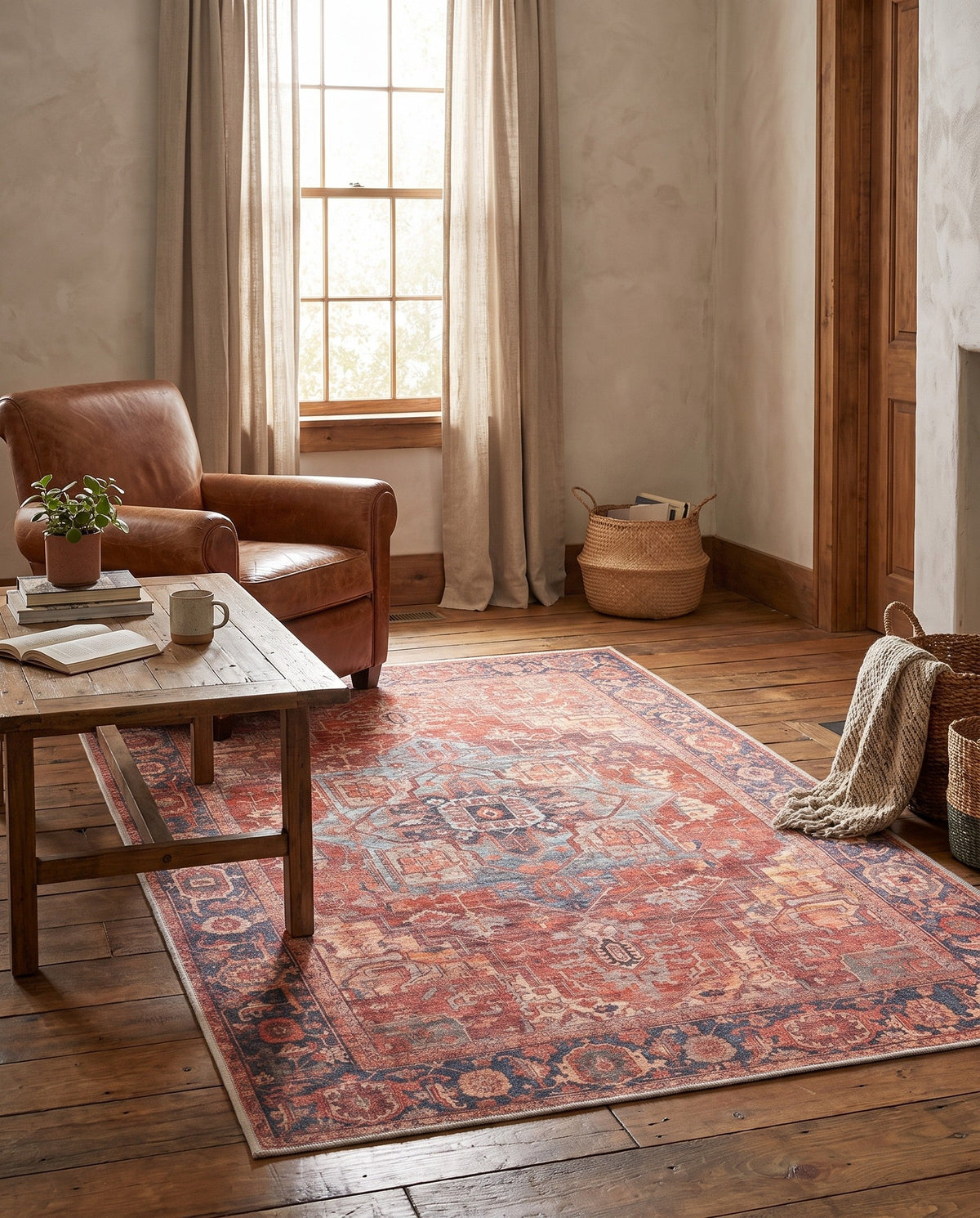 Zahara Oasis Collection Area Rug -  Essaouira Rectangle Rust Red  lifestyle 21