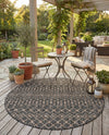 Savannah Pergola Collection Area Rug -  Pergola (Charcoal Gray) Round Charcoal Gray  lifestyle 75