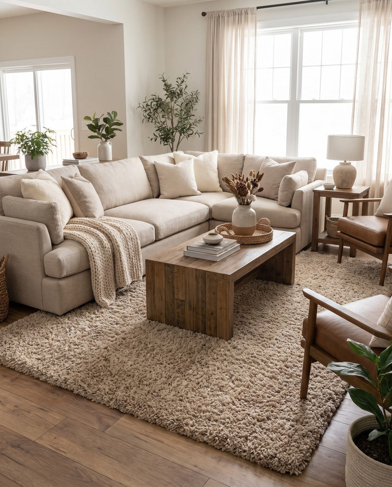 Plush Oasis Collection Area Rug - Serenity (Taupe) Rectangle Taupe  lifestyle 39
