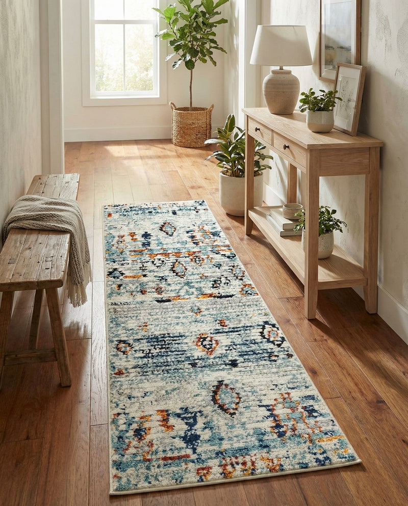 Tangier Treasures Collection Area Rug - Casablanca Runner Light Blue  lifestyle 79