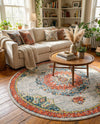 Brighton Terrace Collection Area Rug - Hove (Ivory) Round Ivory  lifestyle 44