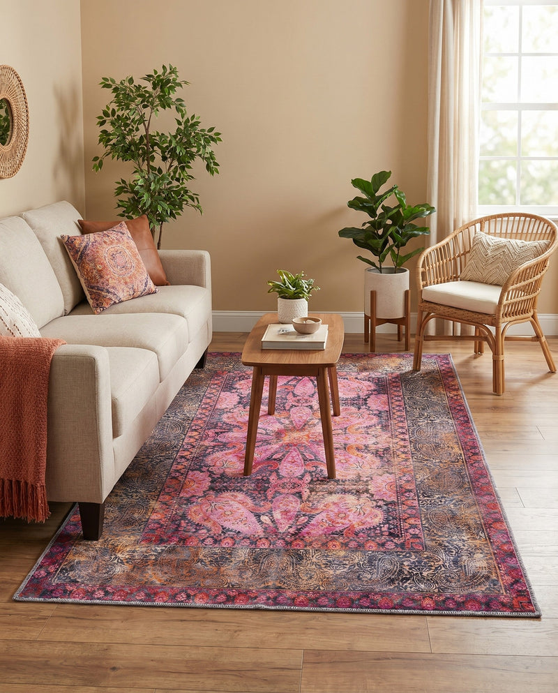 Maranta Collection Area Rug - Paramaribo Rectangle Pink  lifestyle 4