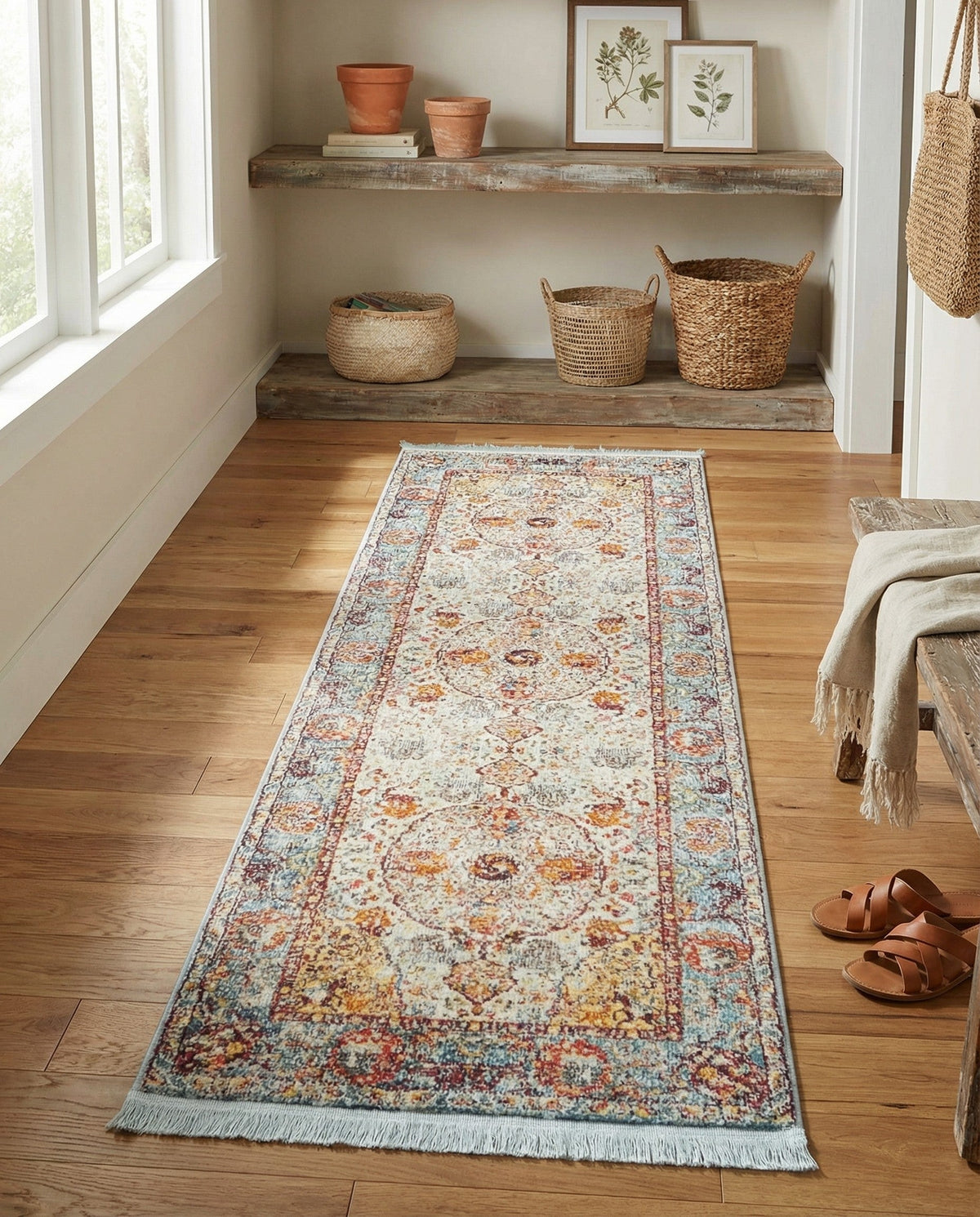 Caribbean Breeze Collection Area Rug -  Xcalak Runner Light Blue  lifestyle 128