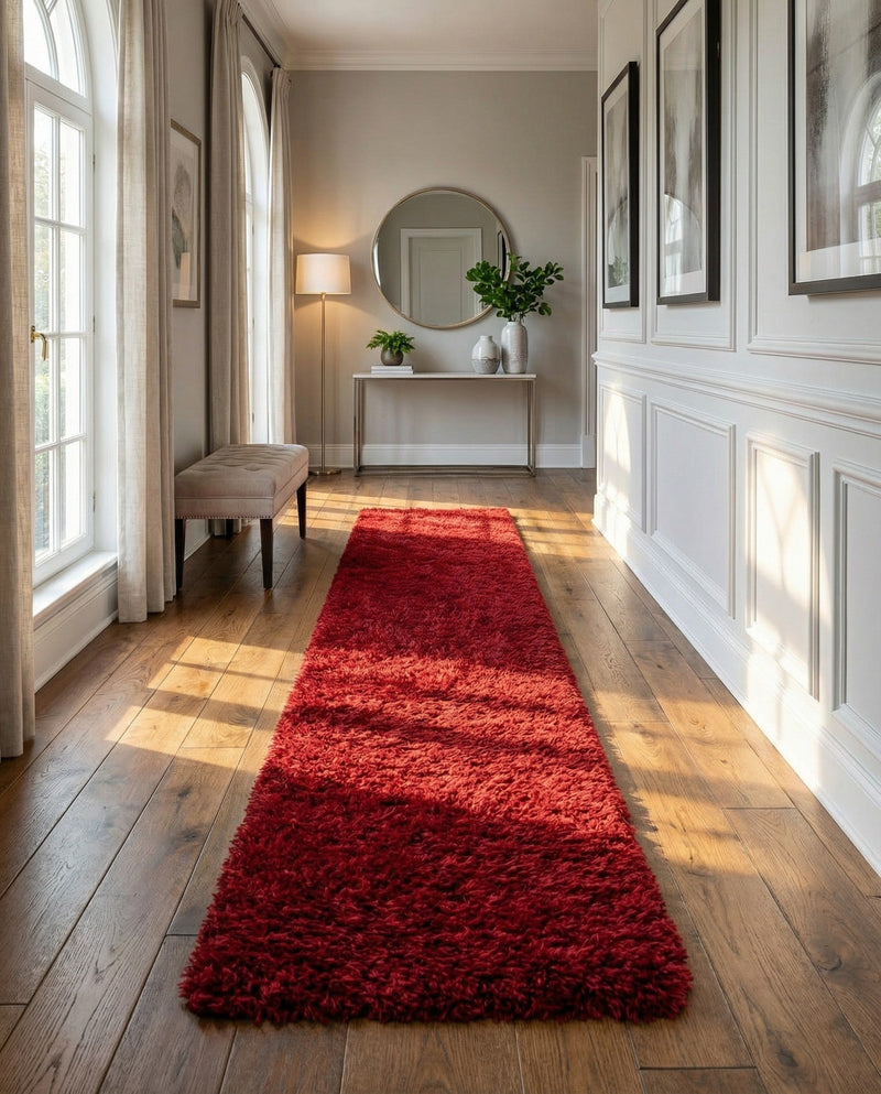 Eternal Plush Oasis Collection Area Rug -  Tranquility (Merlot) Runner Merlot  lifestyle 43