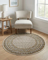 Soho Elegance Collection Area Rug -  Mercer (Beige) Round Beige  lifestyle 54