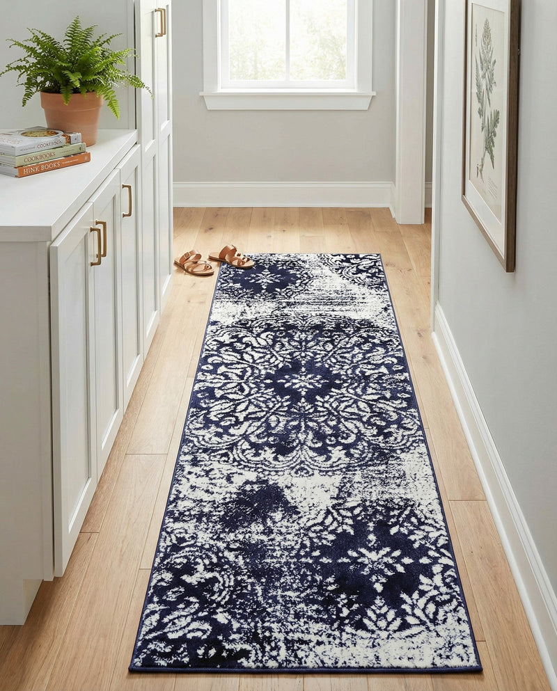 Riviera Elegance Collection Area Rug -  Monaco (Navy Blue) Runner Navy Blue  lifestyle 60