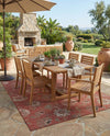 Seaside Blooms Collection Area Rug - Seychelles Rectangle Terracotta  lifestyle 36