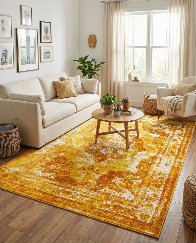 Riviera Elegance Collection Area Rug -  Menton (Orange) Rectangle Orange  lifestyle 27