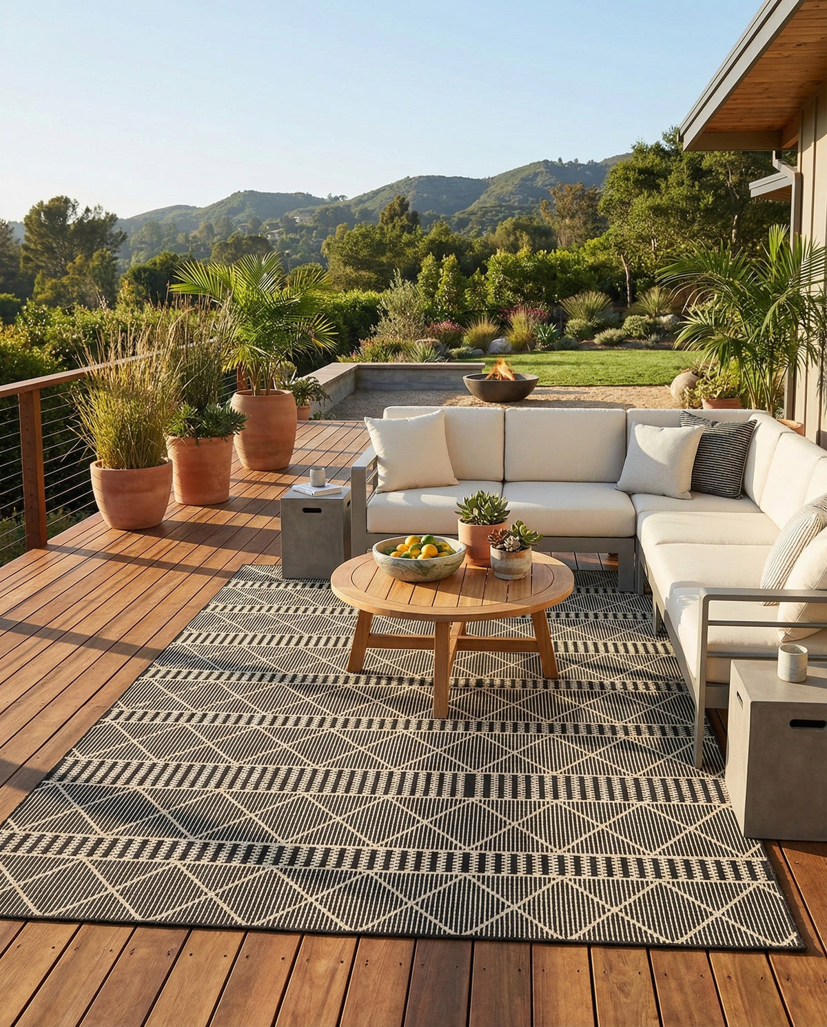 Savannah Pergola Collection Area Rug -  Glade Rectangle Black  lifestyle 46