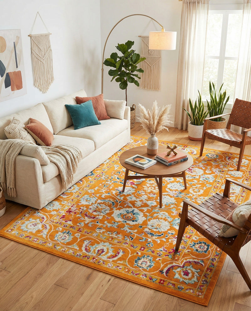 Adriana Terrace Collection Area Rug -  Positano (Orange) Rectangle Orange  lifestyle 13