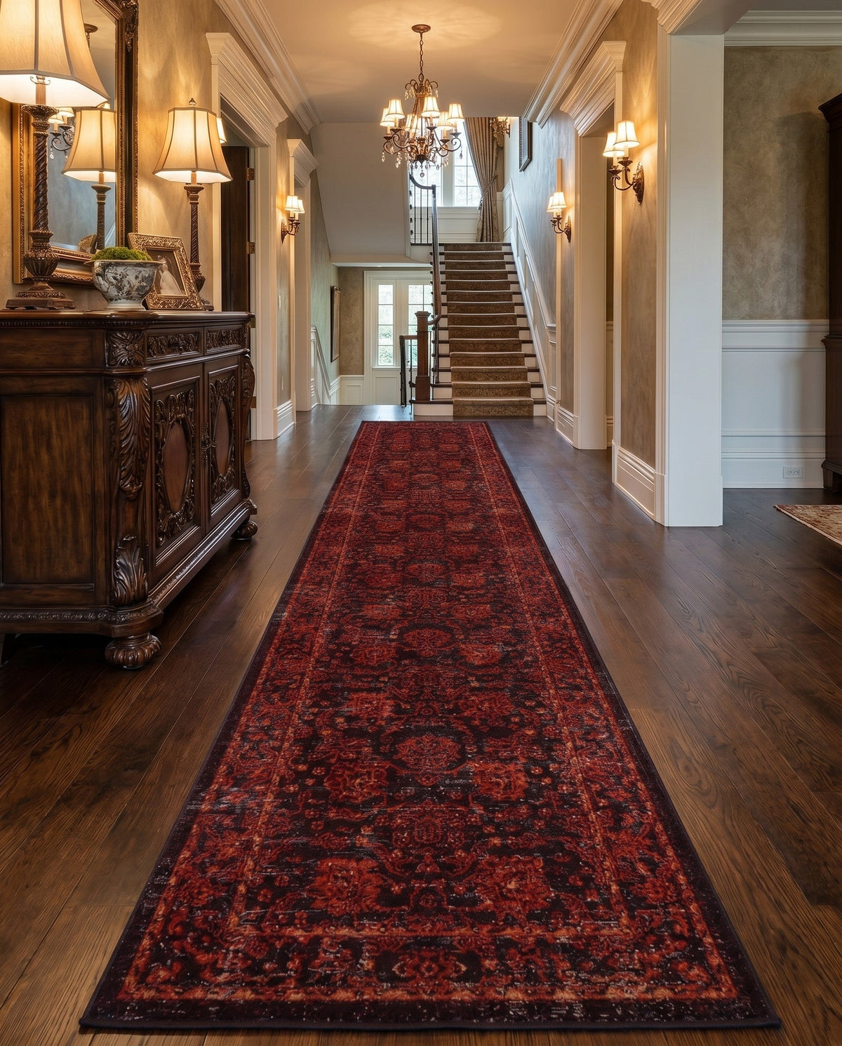 Geneva Terrace Collection Area Rug -  Lausanne Runner Black  lifestyle 191