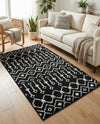 Marrakech Lattice Collection Area Rug - Medina (Black) Rectangle Black  lifestyle 22