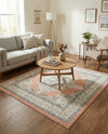 Beverly Grove Collection Area Rug -  Fairfax (Rose) Square Rose  lifestyle 36