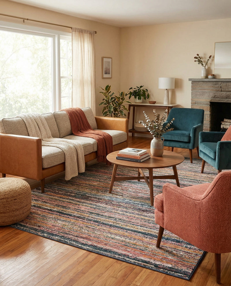 Jewel Oasis Collection Area Rug - Sapphire (Multi) Rectangle Multi  lifestyle 29