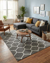 Trellis Mosaic Collection Area Rug -  Pergolatown (Dark Gray) Rectangle Dark Gray  lifestyle 15