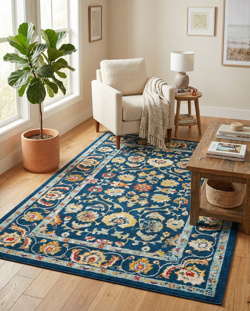 Adriana Terrace Collection Area Rug -  Positano (Navy Blue) Rectangle Navy Blue  lifestyle 17
