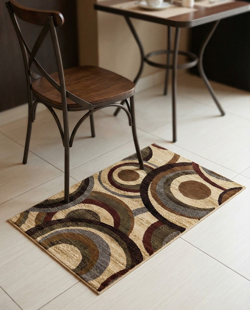 Bistro Lounge Collection Area Rug -  Macchiato Rectangle Beige  lifestyle 5