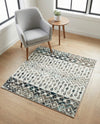 Mediterranean Lattice Collection Area Rug -  Casablanca (Ivory Gray Blue) Square Ivory Gray Blue  lifestyle 82