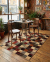 Bistro Lounge Collection Area Rug - Espresso Rectangle Multi  lifestyle 37