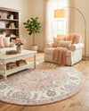 Adriana Terrace Collection Area Rug -  Positano (Rose) Round Rose  lifestyle 24
