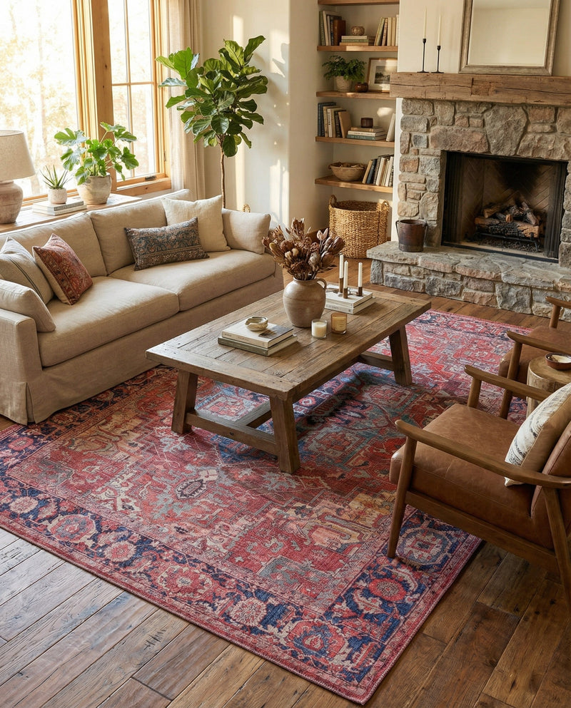 Zahara Oasis Collection Area Rug -  Essaouira Rectangle Rust Red  lifestyle 23