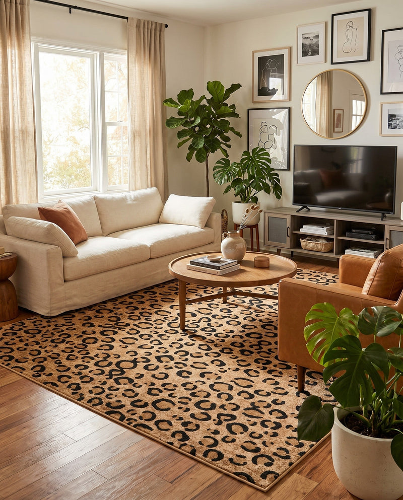 Savannah Sojourn Collection Area Rug -  Mara Rectangle Light Brown  lifestyle 19