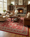 Isfahan Elegance Collection Area Rug - Naghsh-e Jahan (Red) Rectangle Red  lifestyle 21
