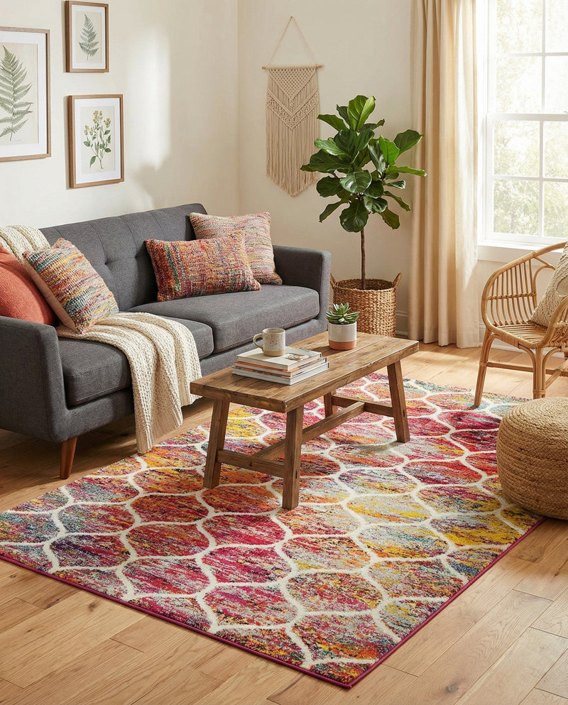Trellis Mosaic Collection Area Rug -  Pergolatown (Multi) Rectangle Multi  lifestyle 7